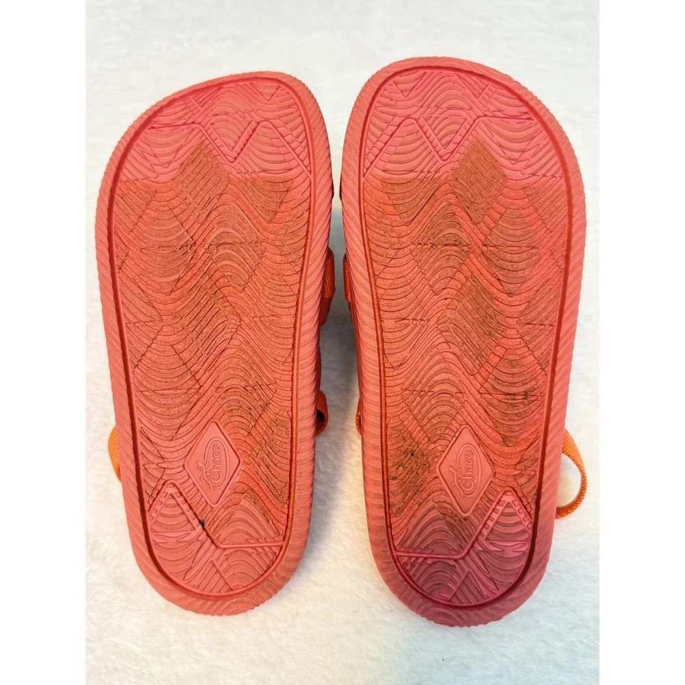 Chaco Kids/Girls Coral Pink Orange Adjustable Strap Sandals Outdoor Sz 3 EU 34